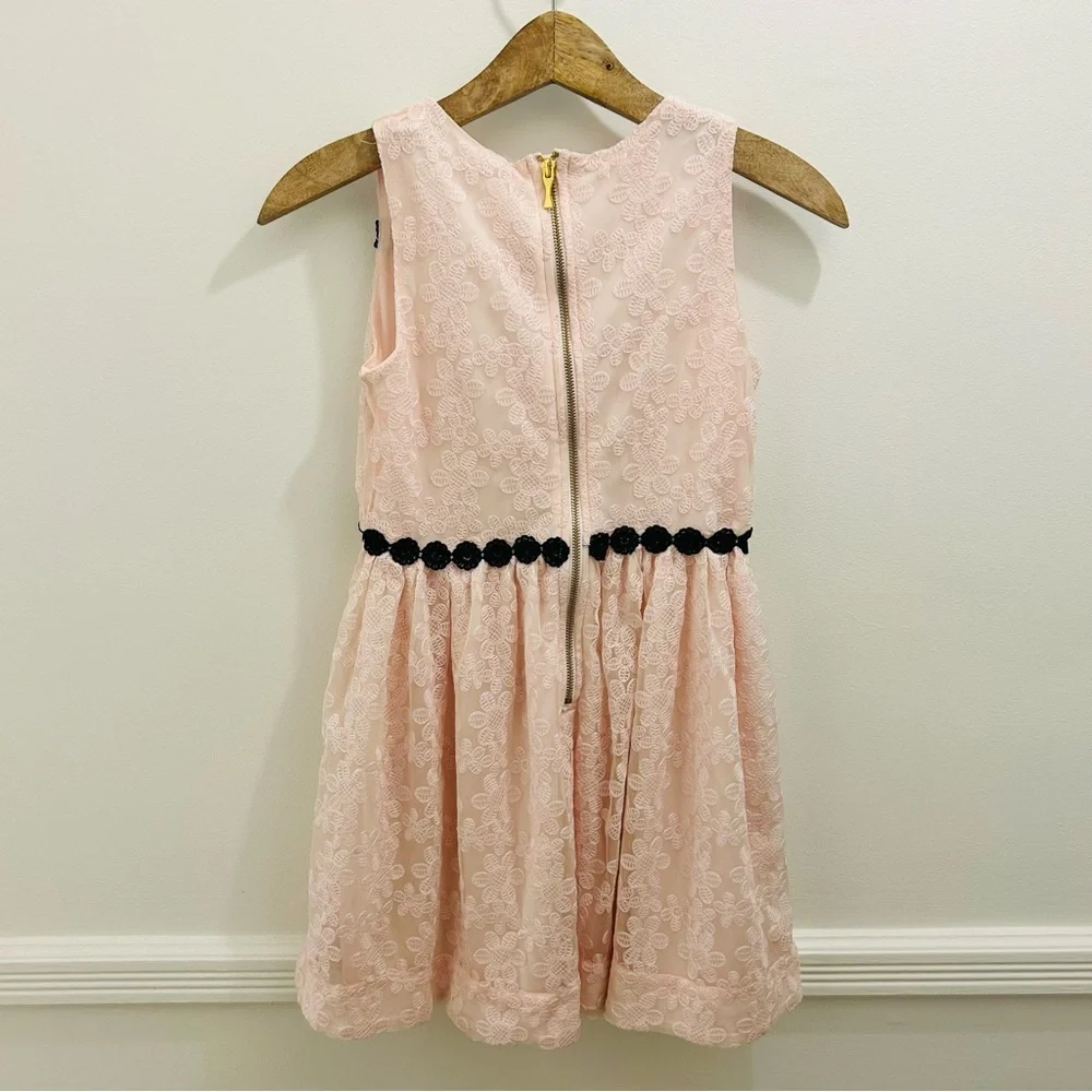 Kate Spade Girls Sonata Lace Dress 12 pink black daisy flowers
